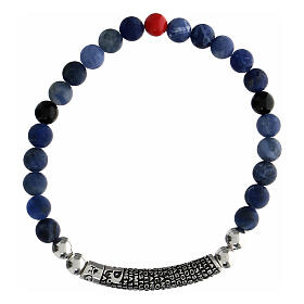 Bracelet pierres bleues Agios argent 925 rhodié bruni