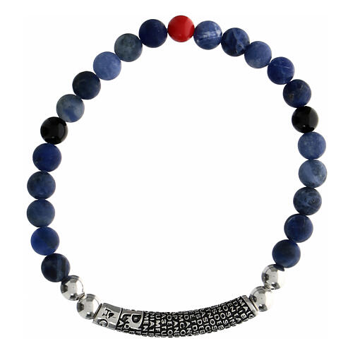 Agios bracelet blue stones rhodium-plated burnished 925 silver 2