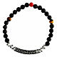 Agios bracelet with black stones and burnished rhodium-plated 925 silver s1