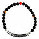 Pulseira pedras pretas Agios prata 925 rodinada brunida s3