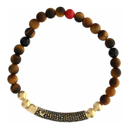 Bracelet Benedictus pierres marron argent 925 or bruni 1