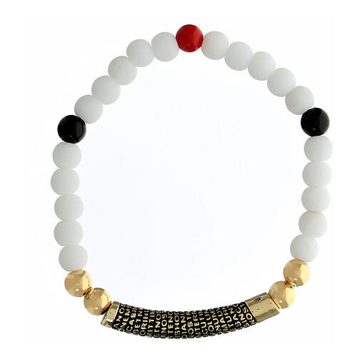 Armband von Benedictus, weiße Natursteine, 925er Silber, vergoldet, brüniert 3
