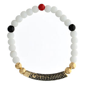 Bracciale Benedictus pietre bianche placcato oro brunito argento 925