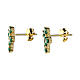 Agios 925 silver earrings with golden cross and green zircons s3