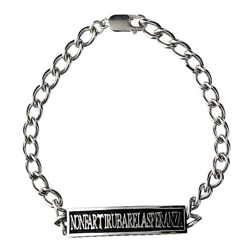 Bracelet chaîne avec plaquette gravée Agios argent 925 1