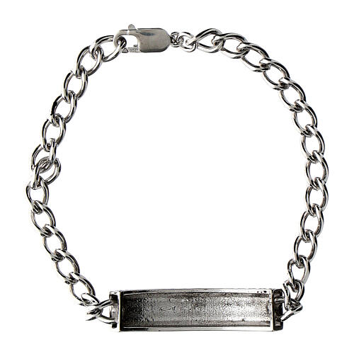 Bracelet chaîne avec plaquette gravée Agios argent 925 3