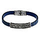 Bracciale legno naturale nero con targa Agios argento 925  s1