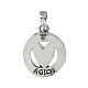 Agios medal with cut-out heart, 0.075 in, burnished rhodium-plated 925 silver s2