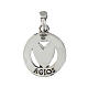 Ciondolo moneta cuore 19mm Agios rodio brunito argento 925  s2
