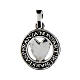 Heart coin pendant 19mm Agios rhodium burnished 925 silver s1