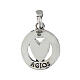 Heart coin pendant 19mm Agios rhodium burnished 925 silver s2
