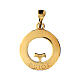 Agios cut-out medal with small tau, 0.075 in, burnished gold plated 925 silver s2