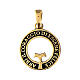 Pendentif ajouré Benedictus avec petite croix tau 19 mm argent 925 doré bruni s1
