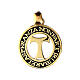 Agios medal with cut-out tau, burnished gold plated 925 silver, 0.075 in s1