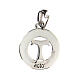 Agios coin-shaped pendant with cut-out tau, 0.075 in, burnished rhodium-plated 925 silver s2