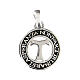 Colgante Benedictus moneda 19 mm rodiada bruñida plata 925 s1