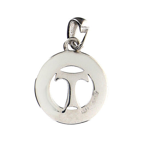 Ciondolo Benedictus moneta 19 mm rodiato brunito argento 925 3