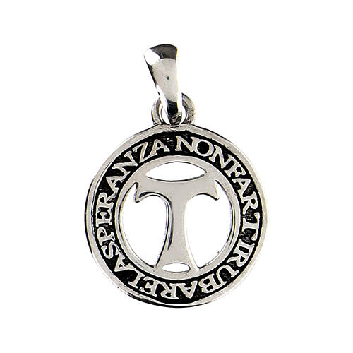 Agios coin pendant 19 mm rhodium-plated burnished 925 silver 1