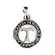 Agios coin pendant 19 mm rhodium-plated burnished 925 silver s1