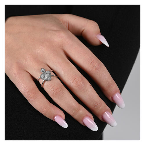 Sacrum ring, Agios, rhodium-plated 925 silver and rhinestones 2