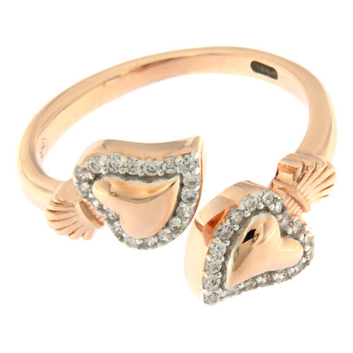 Sacrum Cor ring, Agios, rosé 925 silver and white rhinestones 3