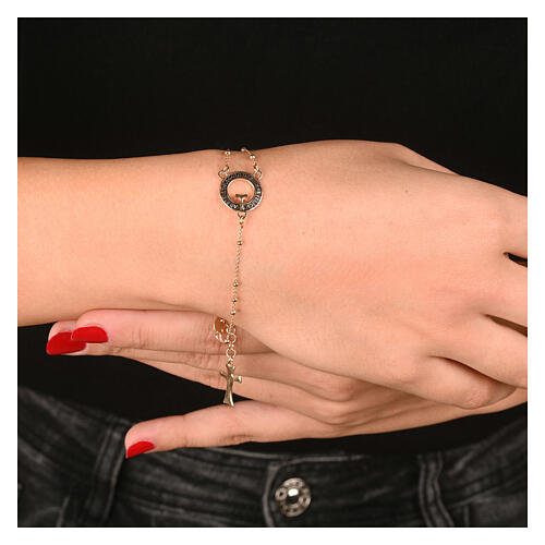 Pulsera Agios beatitudinem oro bruñido plata 925 2