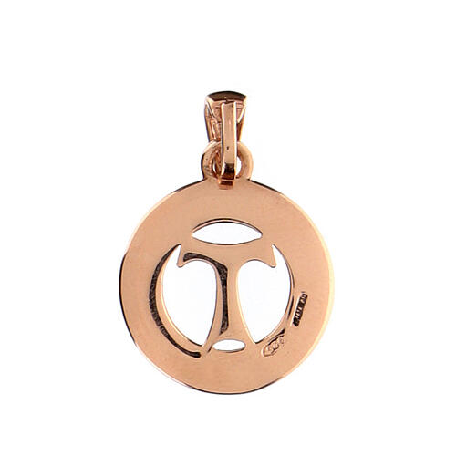 Pendentif Benedictus pièce avec tau19 mm argent 925 rosé bruni 3