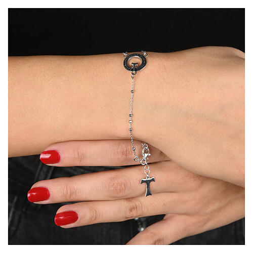 Bracciale Agios beatitudinem rodio brunito argento 925  2