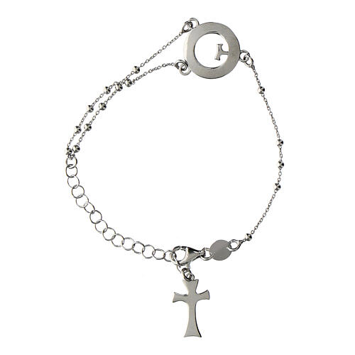 Pulseira Agios Beatitudinem prata 925 rodinada brunida 3