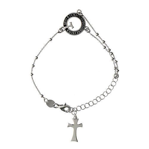 Agios beatitudinem rosary bracelet burnished rhodium 925 silver 1