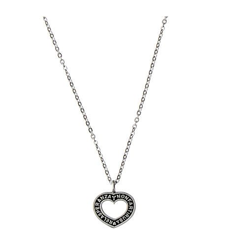 Speranza Necklace by Agios with burnished heart, 925 silver 1