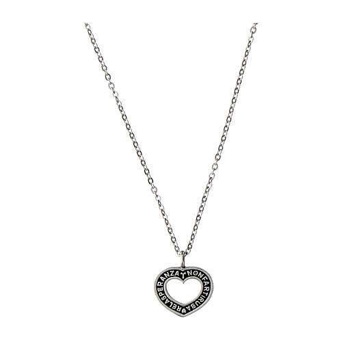 Collar corazón Agios plata 925 rodiada esperanza 1