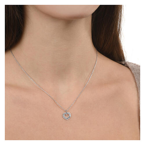 Collar corazón Agios plata 925 rodiada esperanza 2