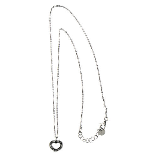 Collar corazón Agios plata 925 rodiada esperanza 4