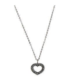 Agios heart necklace in rhodium-plated 925 silver hope