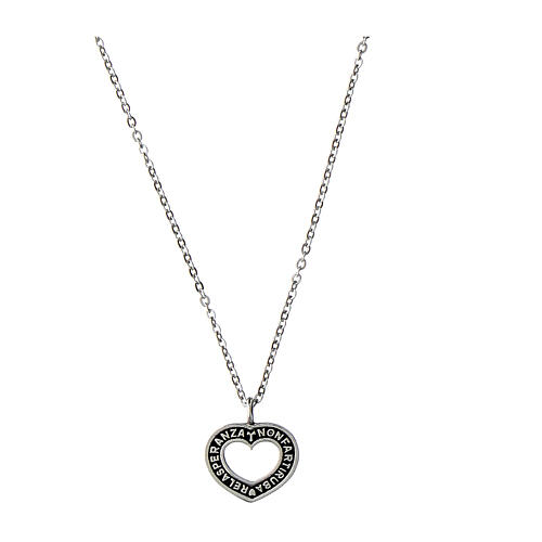 Agios heart necklace in rhodium-plated 925 silver hope 1