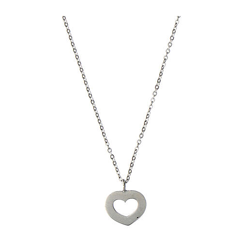 Agios heart necklace in rhodium-plated 925 silver hope 2