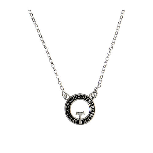 Beatitudinem Agios necklace, burnished rhodium-plated 925 silver 1