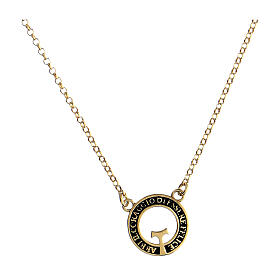 Collana Agios beatitudinem argento 925 placcato oro brunito 