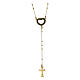 Rosario Benedictus plata 925 placada oro con corazón esperanza s1