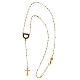 Rosario Benedictus plata 925 placada oro con corazón esperanza s4