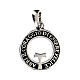 Agios rhodium coin pendant 19mm burnished 925 silver s1
