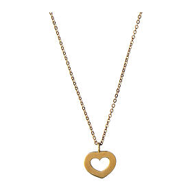 Speranza Necklace by Agios with cut-out heart, gold plated 925 silve