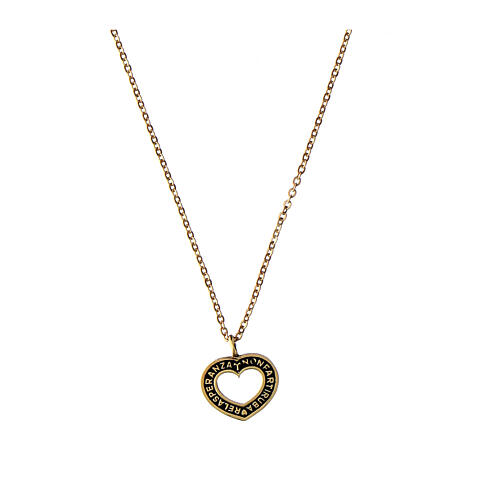 Speranza Necklace by Agios with cut-out heart, gold plated 925 silve 1