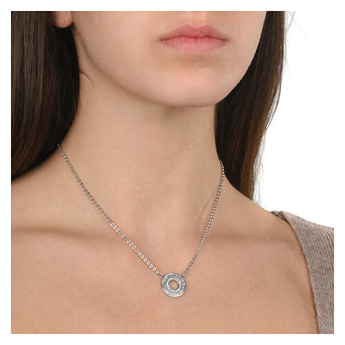 Rhodium necklace Agios zircons hope 925 silver 2