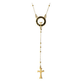 Beatitudinem rosary, burnished gold plated 925 silver, Agios Gioielli