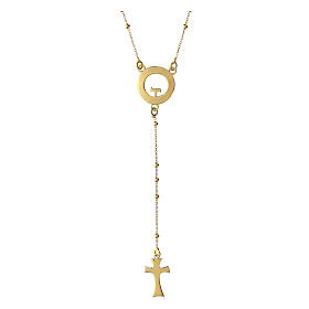 Beatitudinem rosary, burnished gold plated 925 silver, Agios Gioielli