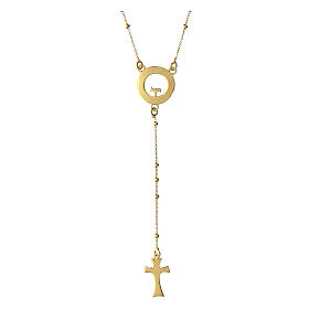 Burnished gold plated beatitude rosary Agios 925 silver