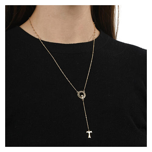 Burnished gold plated beatitude rosary Agios 925 silver 2