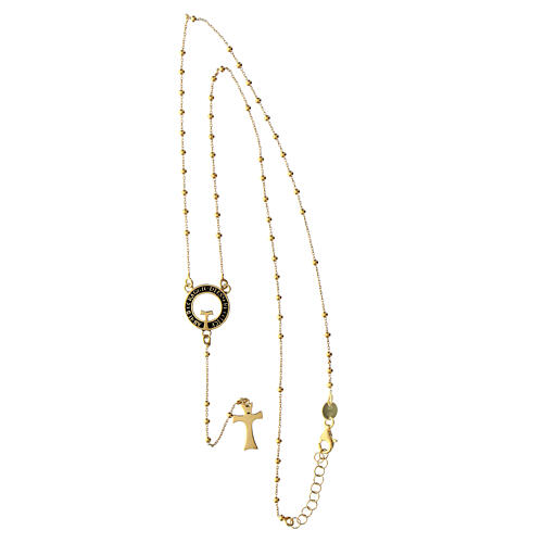 Burnished gold plated beatitude rosary Benedictus 925 silver 4